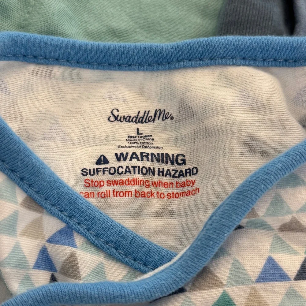 SwaddleMe Adjustable Baby Swaddle Wrap Bundle Kids Large Blue Green Lot of 5 5pk